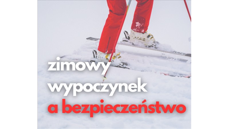 grafika informacyjna przedstawiająca narciarza i napis: 